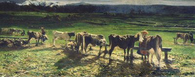 Grazing, 1886 by Giovanni Segantini